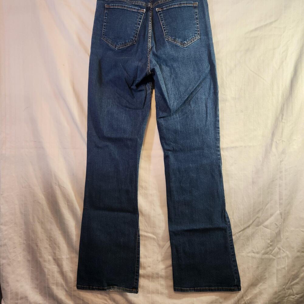 NYDJ Not Your Daughters Jeans Bootcut Flare Med Dark Wash Size 12 Frayed Hem